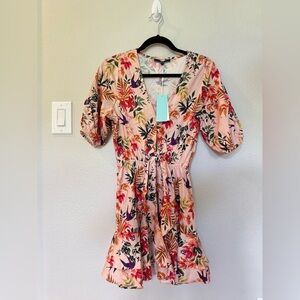 NWT Shore Brand Pink Floral Mini Dress XS